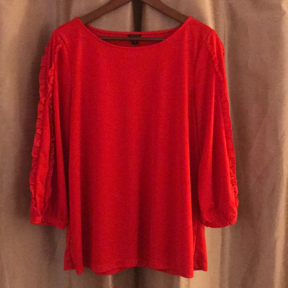 Ann Taylor 3/4 sleeve red top